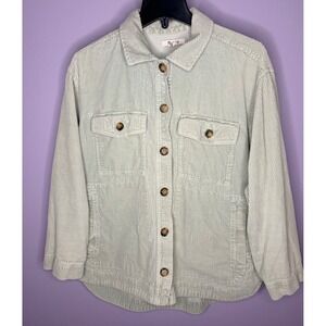 Madewell Corduroy Shirt Jacket Sage Green Cotton Shacket Womens Medium Simple
